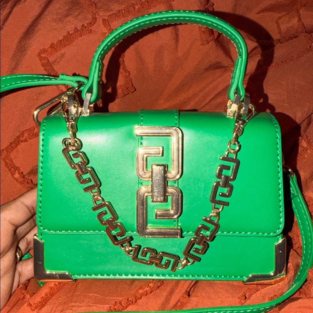 Aldo Green Mini Bag with Gold Chain